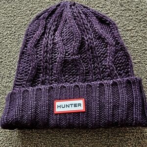 Hunter Black Cable Knit Beanie Hat